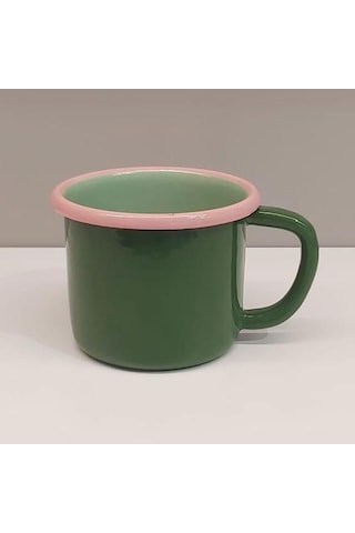 Emaye Kupa Yeşil Kordon Pembe Yeşil