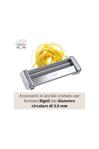 Marcato Atlas 150 Makarna Makinesi Bigoli Aksesuarı Gümüş
