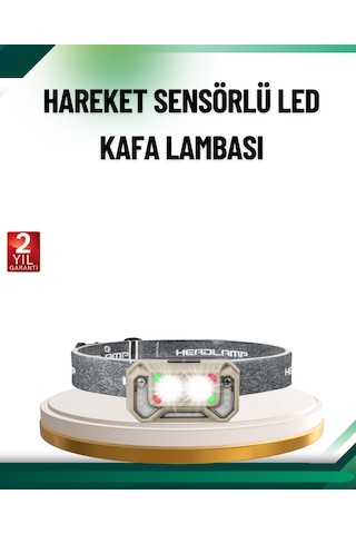 Hnrlıshp Şarjlı Wave Sensörlü Led Kafa Feneri Outdoor Kullanım Çok Renkli