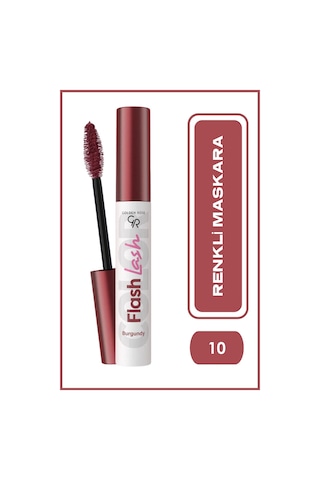 Golden Rose Suya Dayanıklı Förmüllü Hacim Veren Flash Lash Renkli Maskara 10 Burgundy