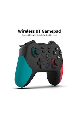 Vkemall Yeşil-pembe T-23 Bluetooth Oyun Kolu: Çift Motor Titreşimi, Jiroskop, Switch/switch Lite Uyumlu