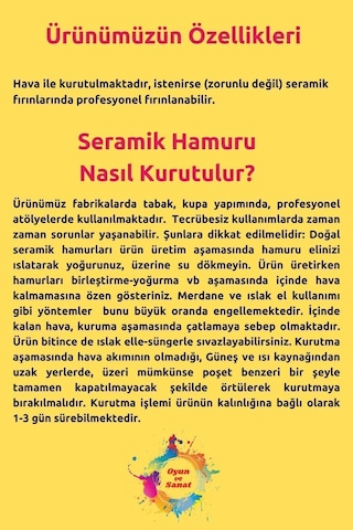 Beyaz Seramik Hamuru, Doğal Kil Çamuru, Oyun Hamuru, 20 Kg, Çamur Kesme Teli-ipi