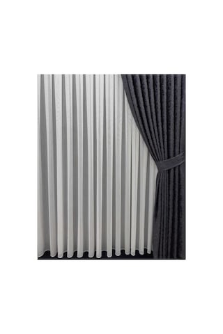 Keten Titi Ince Yağmur Desenli1-2,5 Normal Pileli 625 X 200 Cm Tül Perde Kırık Beyaz