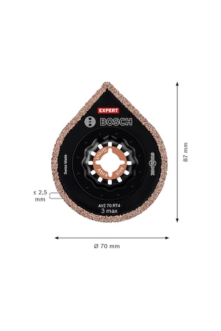 Bosch Expert 3 Max Avz 70 Rt4 Çok Fonksiyonlu Makine Derzleme Pleyti 70 Mm  - 2608900041