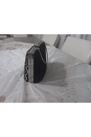 Ttvakum Bomber Abiye Çanta Tel Kırma El İşlemeli Dalgalı Gümüş