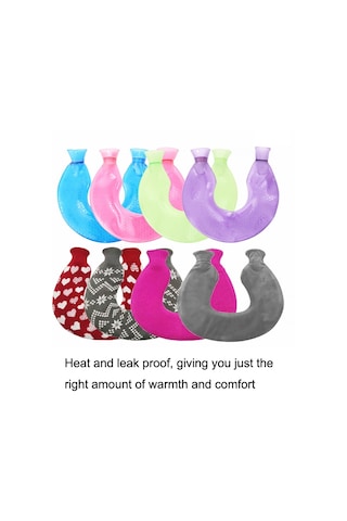 U-şekilli Pvc Sıcak Kompres Omuz Ve Boyun Patlamaya Dayanıklı Su Enjeksiyonlu Sıcak Su Torbası Mavi + Gri Kristal