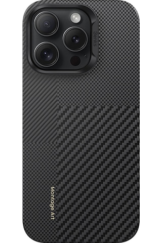 Apple Uyumlu iPhone 16 Pro Max Kılıf M-safeli Karbon Fiber Benks Yeni Seri Montage Armorair Kevlar Siyah