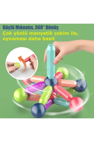 25 Parça Manyetik Çubuklar Ve Toplar Stem Oyuncağı