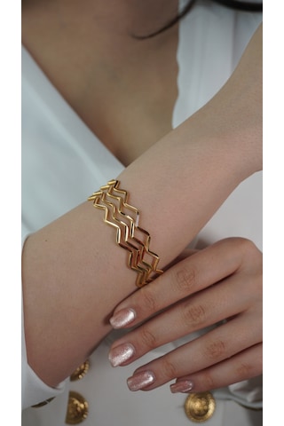 22 Ayar Altın İşçiliksiz Zigzag Bilezik 10 Gr