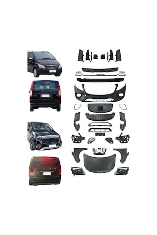 Mercedes V Klass Vito 2006-2015 Uyumlu 2024 Maybach Yükseltme Body Kit Seti-hazır Stok