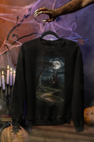 Magors Stil-x Halloween - Cadılar Bayramı Baskılı Unısex Sweatshırt, 3 İplik Şardonlu Siyah-8