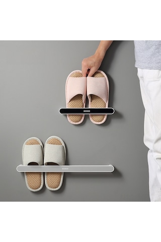 Mufunye Banyo Terlik Rafı: Delme Yok Duvar Kurulu, Ahşap Arkasında Konulabilir, Pp Malzeme, Uzun Ömürlü, Sık Mekanlar İçin Uygun Kısa Tip - Siyah Diğer
