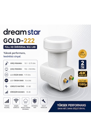 Dreamstar Gold-222 İkili Universal 4k Uydu Lnb