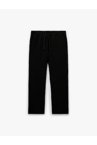 Koton Regular Fit Cepli Dokulu Beli Bağcıklı Eşofman Altı Siyah 6wam40054mk Siyah