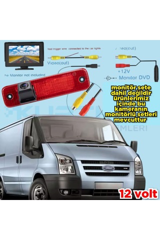 2006-2013 Arası Ford Transit Fren Lambası Arka Görüş Kamerası 12v