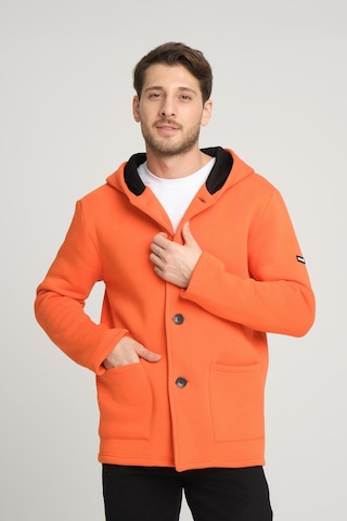 Alexandergardi Alexandergardı Kapüşonlu İçi Şardonlu Oversize Ceket E22-60700 Turuncu