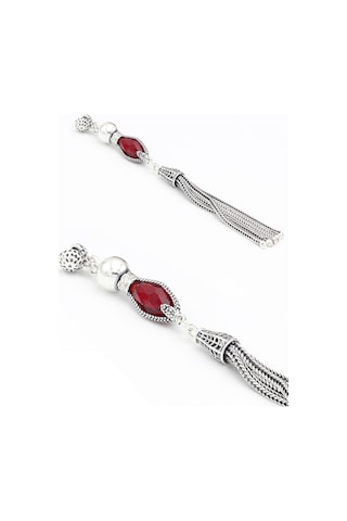 Yakut Taşlı 925 Ayar Gümüş Tesbih Püskülü 201021425