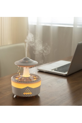 350 Ml Hava Nemlendirici Buhar Makinesi Aroma Difüzörü Ufo Yağmur Efekt Kumandalı Nemlendirici