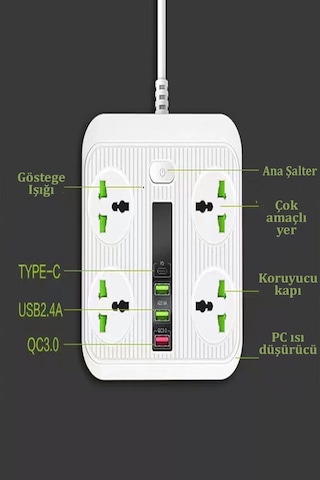 Qpen Sc05 8in1 Priz Dönüştürücü