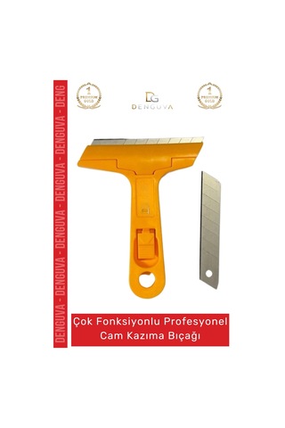 Boyabıçağı Cam Kazıma Bıçak Seti 100mm Kalıntı Tortu Sıyırma Aparatı 2 Adet Yedek Bıçak li Çok Renkli