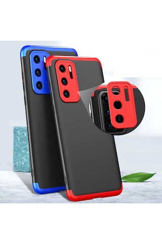 Huawei P40 Pro Kılıf Zore Ays Kapak Siyah-Mavi