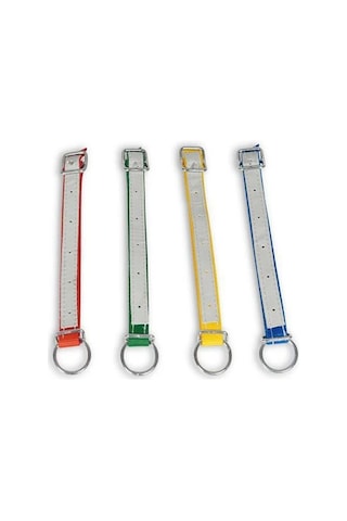 Melasty Küçükbaş Boyun Kayışı Delikli Derili Kırmızı - 60 Cm -3084