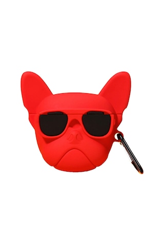 Bipower Airpods 1-2 Kılıf Bulldog Kırmızı