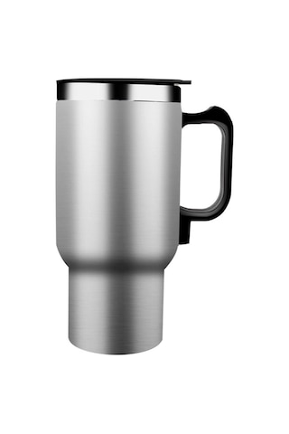 Xiyyadms 12v Araçlı Isıtıcı Termos Bardak, 300ml Paslanmaz Çelik, 15 Dakikada 75 C'ye Isıtma, Sıcaklık Koruma, Sızıntısız, Araç Sigorta Çıkışına Takılabilir Gümüş