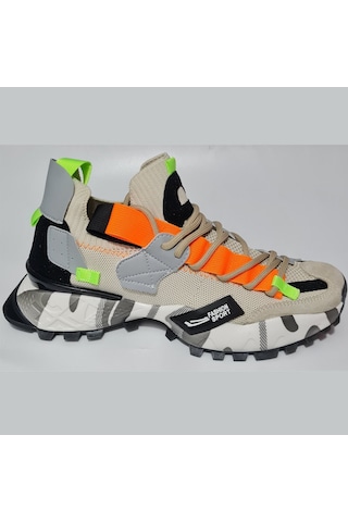 Scootland Bağlı Lastikli Triko Fashion Sport Erkek Spor Ayakkabı 19279 Kum