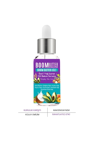 Boom Butter 7 Yağ İçeren Maksimum Nemlendirici Cilt Bakım Serum 20 ML