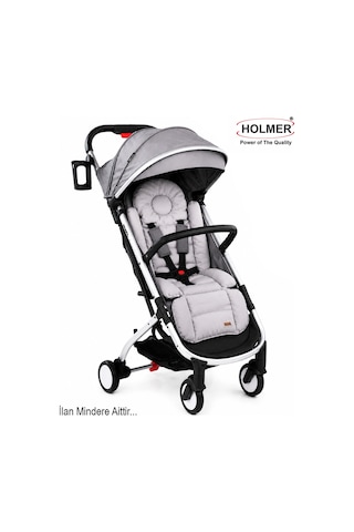 Holmer Deluxe Organik Pamuklu Ortapedik Bel Destekli Bebek Arabası Minderi Gri