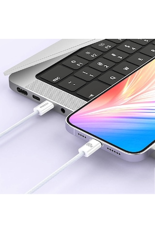 Type-c To Type-c Pd Şarj Kablo Recci Rs15cc Nature Serisi 60w Hızlı Şarj Özellikli 2m Beyaz