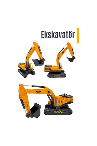 Oyuncak Iş Makinesi Seti - Oyuncak Vinç Oyuncak Ekskavatör