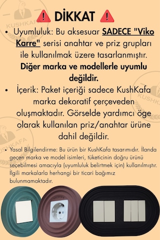 Dekoratif Priz & Anahtar Çerçevesi Modern Doğal Tasarım Duvar Aksesuarı Kahverengi İkili 2 Adet