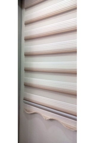 Kahverengi Renk Geçişli Plise Zebra Perde Etek Dilimli