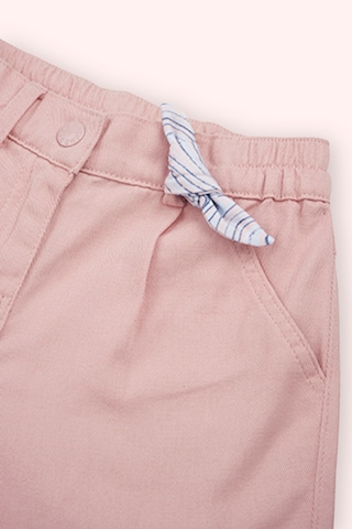 Kız Bebek Beli Lastikli Fiyonk Detaylı Pembe Şort Çok Renkli