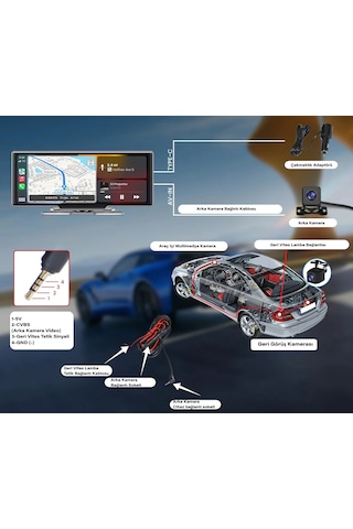 128gb Android Auto Car Play 10" 2k 1440p Araç İçi Kamera