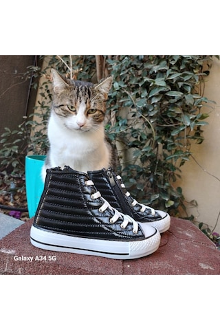 Scarpe Magiche Elyaflı Paraşüt Model Kız Çocuk Ayakkabısı 31-35 Numara Arası Işıksızdır Siyah