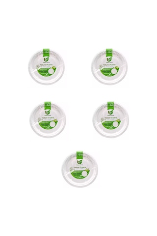 Roll-up Nature Ekolojik Karton Kağıt Tek Kullanımlık Tabak - 26 Cm. - 50 Adetlik 5 Paket