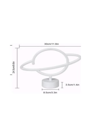 Neon Işıklı Satürn Lamba Pil+usb Çok Renkli