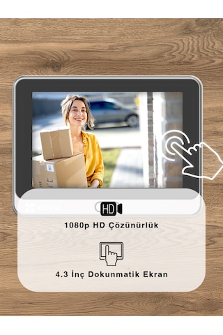 Dp2 2k Akıllı Kapı Dürbünü 2k ,dokunmatik Ekran, Pır Algılama, Çift Yön Görüşme, Microsd/cloud