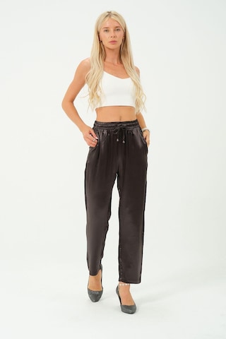 Rich Kadın Yüksek Bel Parlak Saten Pantalon Çok Renkli