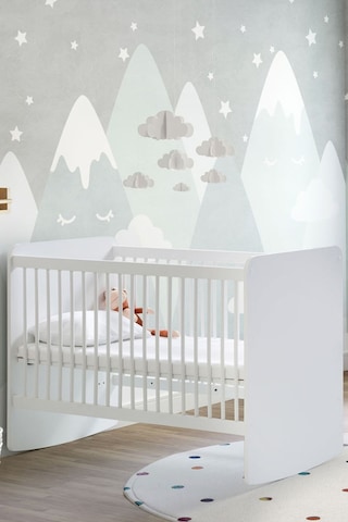 BW1020 - Sallanır Sabitlenir Pratik Kademeli Bebek Beşik Beyaz 60x120 Beyaz