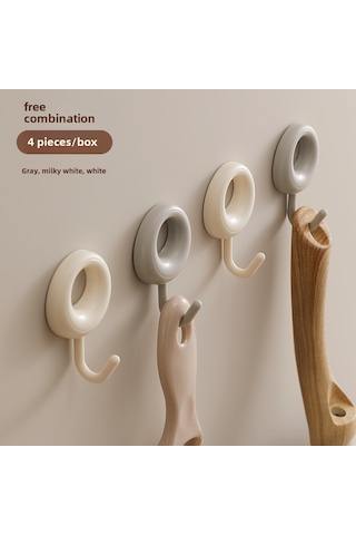 Springsun Duvarlara Sıkıca Yapışan, Delme Yok, 5kg Yük Taşıyan Beyaz Abs Askı 4 Adet - Ev Ve Dormitorio Organizasyonu İçin Diğer