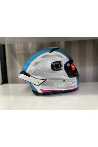Mt Helmets Mt Thunder 4 Sv Tears C8 Motosiklet Kaskı Pembe - Parlak İnci Beyazı