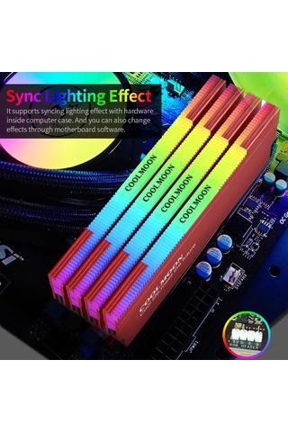 Reedark "5v 3pın Argb Hafıza Soğutucu - Yazılım Ve Coolmoon Hub İle Aydınlatma Kontrolü"