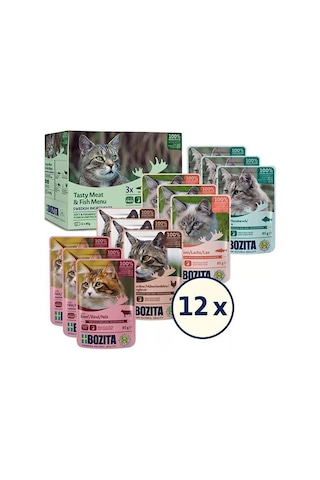 Bozita Jöle İçinde Balık Ve Etli Kedi Konservesi Multibox 12x85 Gr