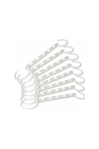 Ulzyvf 8'li Çok Amaçlı Askı Seti - Katlanabilir, Tasarruflu, Dayanıklı Pp Beyaz Beyaz