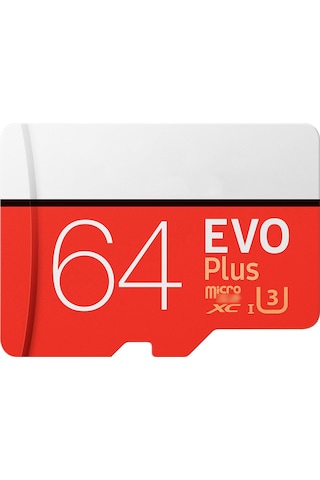 Springsun Evo Plus+ 64gb U3 Class10 Tf Kart Micro Sd - 100mb/s Okuma, 60mb/s Yazma Hızı İle 4k Uhd Video Desteği, Kırmızı Güncellenmiş Versiyon