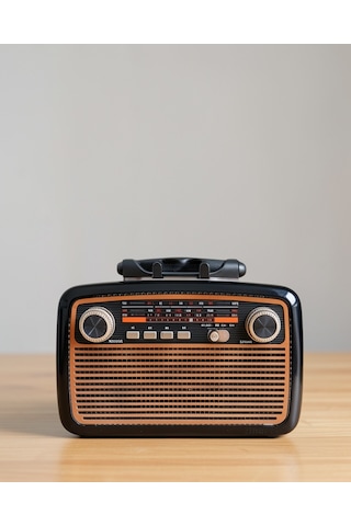 Ahşap Radyo, Tf Sd Usb Girişli Nostaljik Görünümlü Led Fenerli